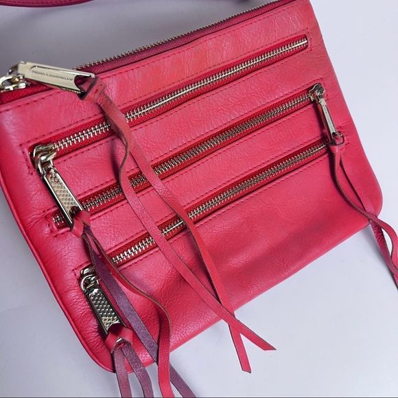 Rebecca Minkoff Crossbody Three Zip Rocker in Hot Red - Picture 2 of 7